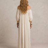ISABELLA | Maxi Kleid Boho Plisseeritud Ebe
