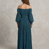 ARIANA | Maxi Kleid Avatud Õlgadega Teal