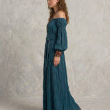 ARIANA | Maxi Kleid Avatud Õlgadega Teal