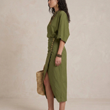 MARTA | Midi Boho Kleidid Oliiviroheline