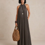 LIRA | Maxi Kleid Halter Plissé Hall