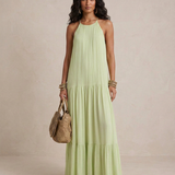 LIVIA | Maxi Abito Boho Roheline Pistaatsia