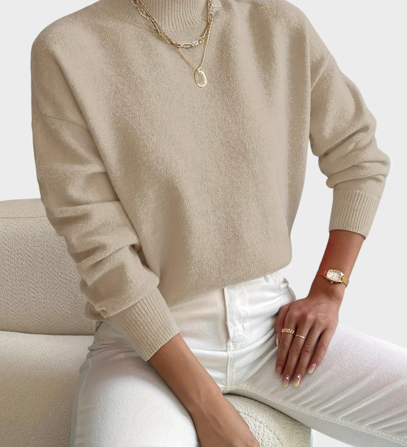 Albina - Klassikaline Kõrge Kraega Kampsun