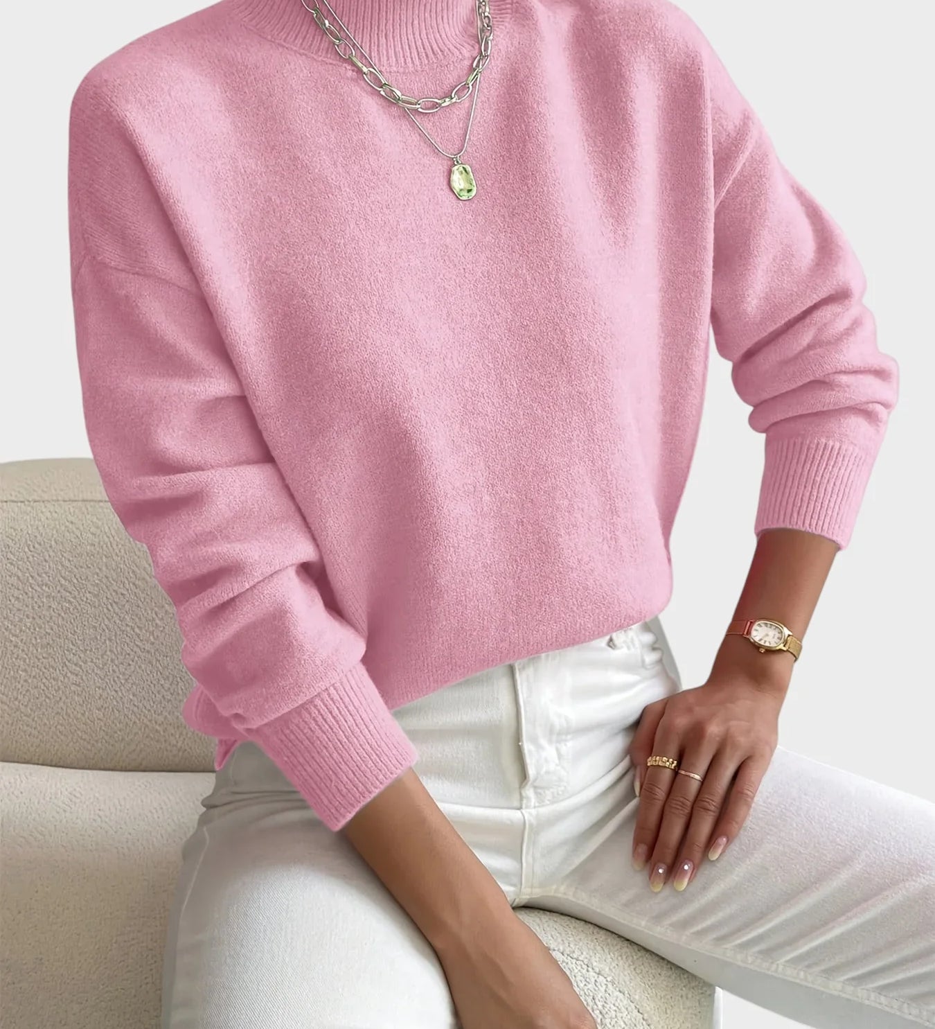 Albina - Klassikaline Kõrge Kraega Kampsun