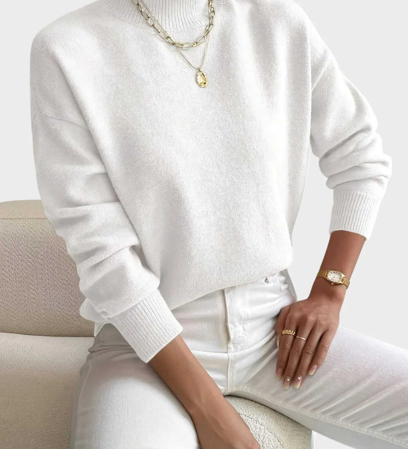 Albina - Klassikaline Kõrge Kraega Kampsun