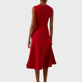 Katarina - Asümmeetriline Midi Kleid Unikaalse Kujundusega